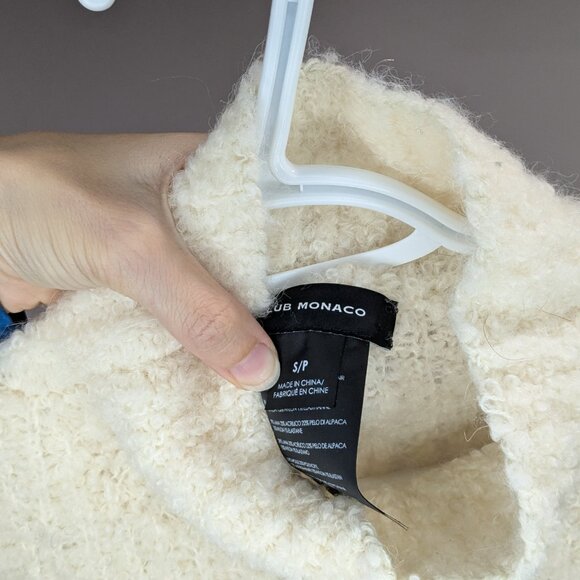 Club Monaco Chunky Knitted Cowl Neck Tunic Cream Size Small - Picture 3 of 3